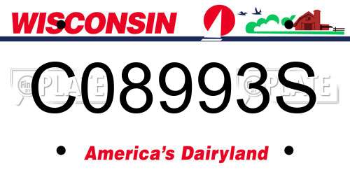 C08993S Wisconsin License Plate