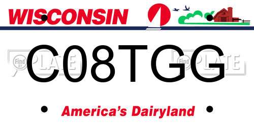 C08TGG Wisconsin License Plate