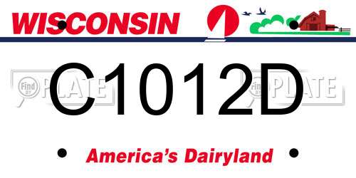 C1012D Wisconsin License Plate
