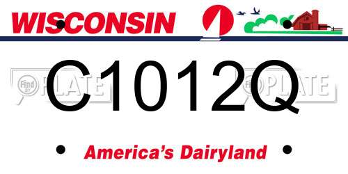 C1012Q Wisconsin License Plate