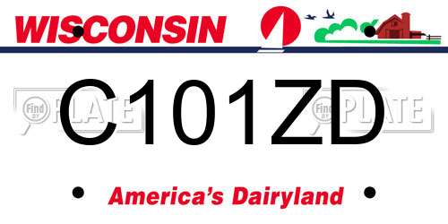 C101ZD Wisconsin License Plate