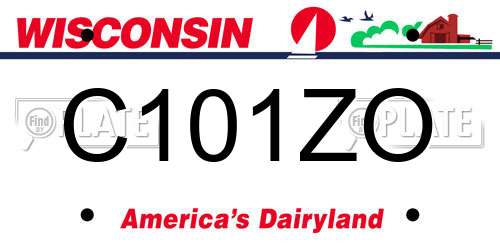 C101ZO Wisconsin License Plate