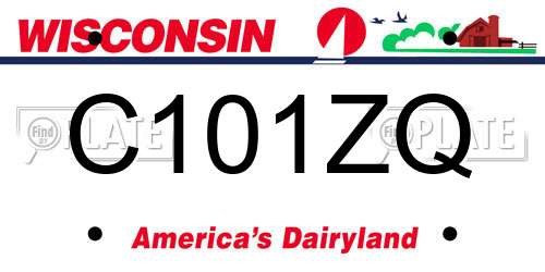 C101ZQ Wisconsin License Plate