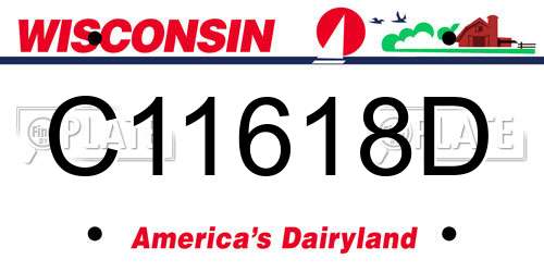 C11618D Wisconsin License Plate