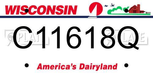 C11618Q Wisconsin License Plate