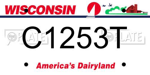 C1253T Wisconsin License Plate