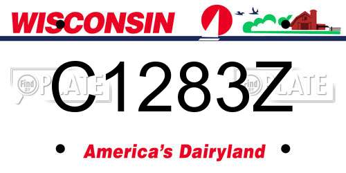 C1283Z Wisconsin License Plate