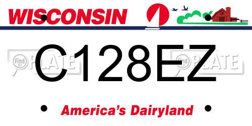 C128EZ Wisconsin License Plate