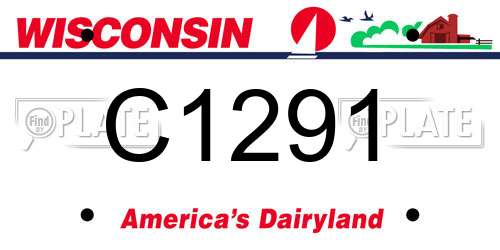 C1291 Wisconsin License Plate