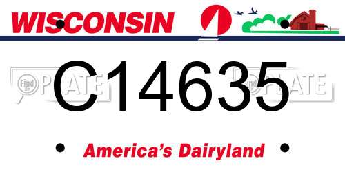 C14635 Wisconsin License Plate