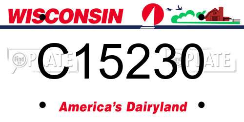 C15230 Wisconsin License Plate
