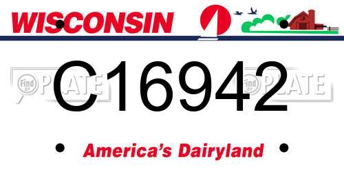 C16942 Wisconsin License Plate