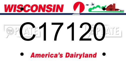 C17120 Wisconsin License Plate