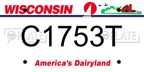 C1753T Wisconsin License Plate