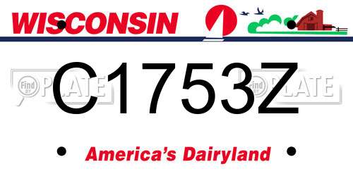 C1753Z Wisconsin License Plate