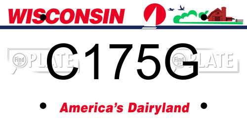 C175G Wisconsin License Plate