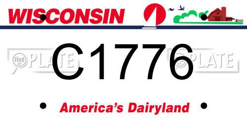 C1776 Wisconsin License Plate