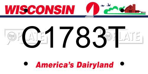 C1783T Wisconsin License Plate