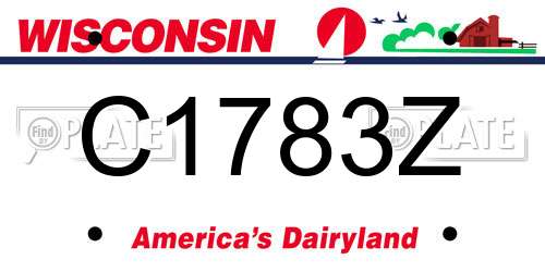 C1783Z Wisconsin License Plate