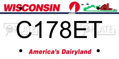 C178ET Wisconsin License Plate