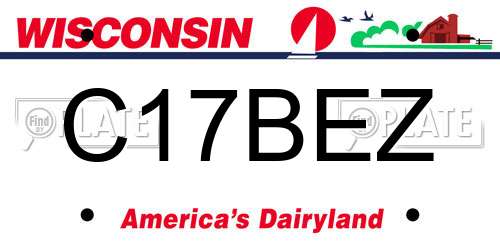 C17BEZ Wisconsin License Plate