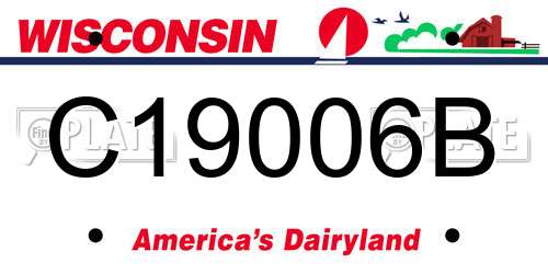 C19006B Wisconsin License Plate