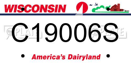 C19006S Wisconsin License Plate