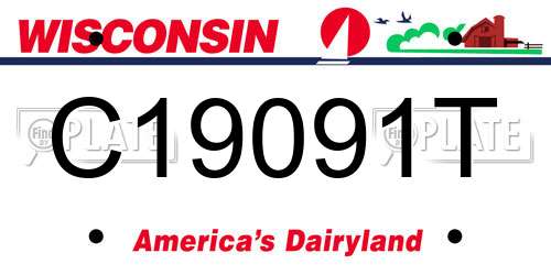 C19091T Wisconsin License Plate