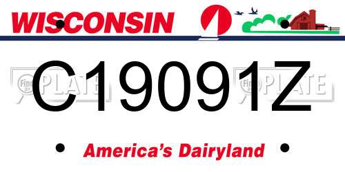 C19091Z Wisconsin License Plate