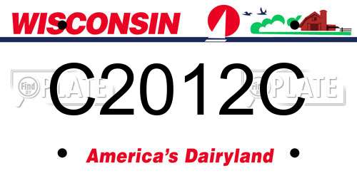 C2012C Wisconsin License Plate