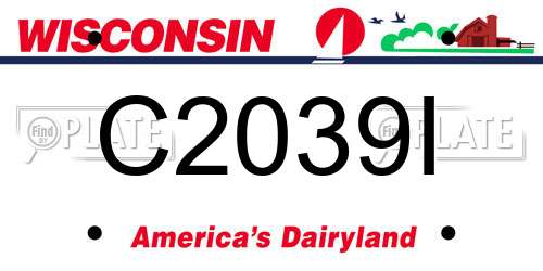 C2039I Wisconsin License Plate