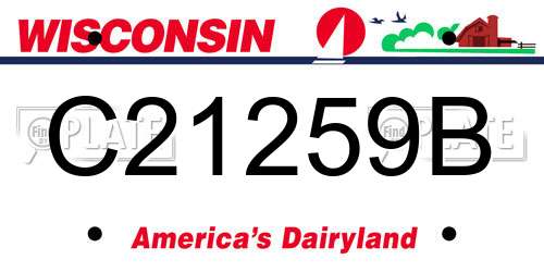 C21259B Wisconsin License Plate