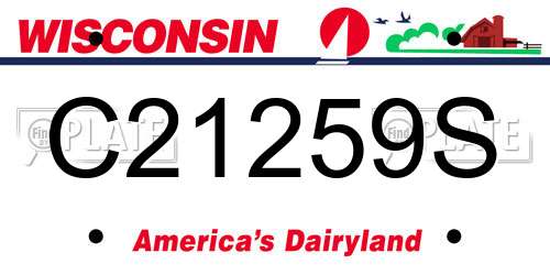 C21259S Wisconsin License Plate