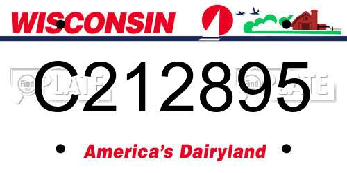 C212895 Wisconsin License Plate