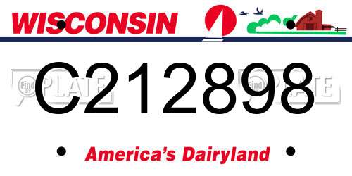 C212898 Wisconsin License Plate