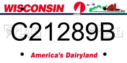 C21289B Wisconsin License Plate