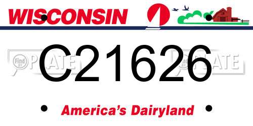 C21626 Wisconsin License Plate