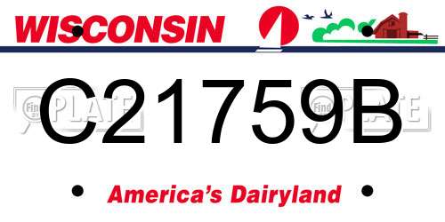 C21759B Wisconsin License Plate
