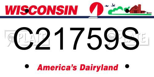 C21759S Wisconsin License Plate