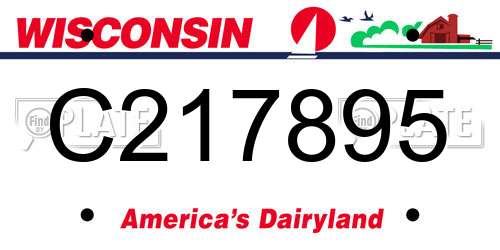 C217895 Wisconsin License Plate