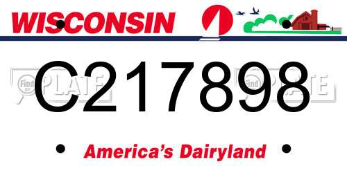 C217898 Wisconsin License Plate