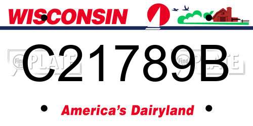 C21789B Wisconsin License Plate
