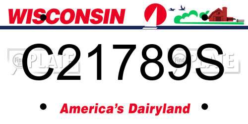 C21789S Wisconsin License Plate