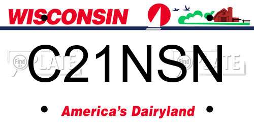 C21NSN Wisconsin License Plate