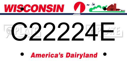 C22224E Wisconsin License Plate