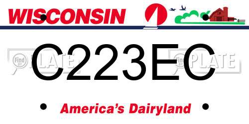 C223EC Wisconsin License Plate