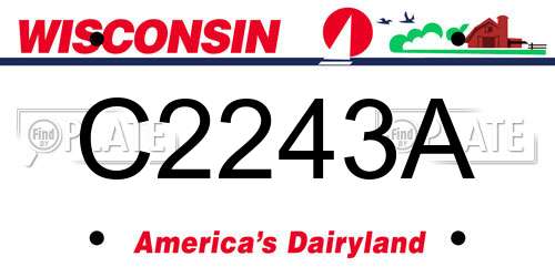 C2243A Wisconsin License Plate