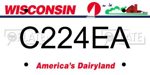 C224EA Wisconsin License Plate