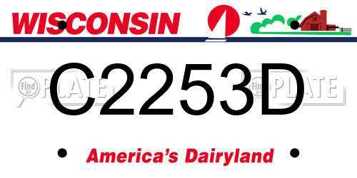 C2253D Wisconsin License Plate