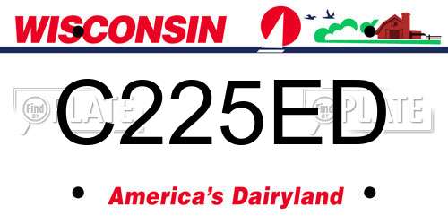 C225ED Wisconsin License Plate